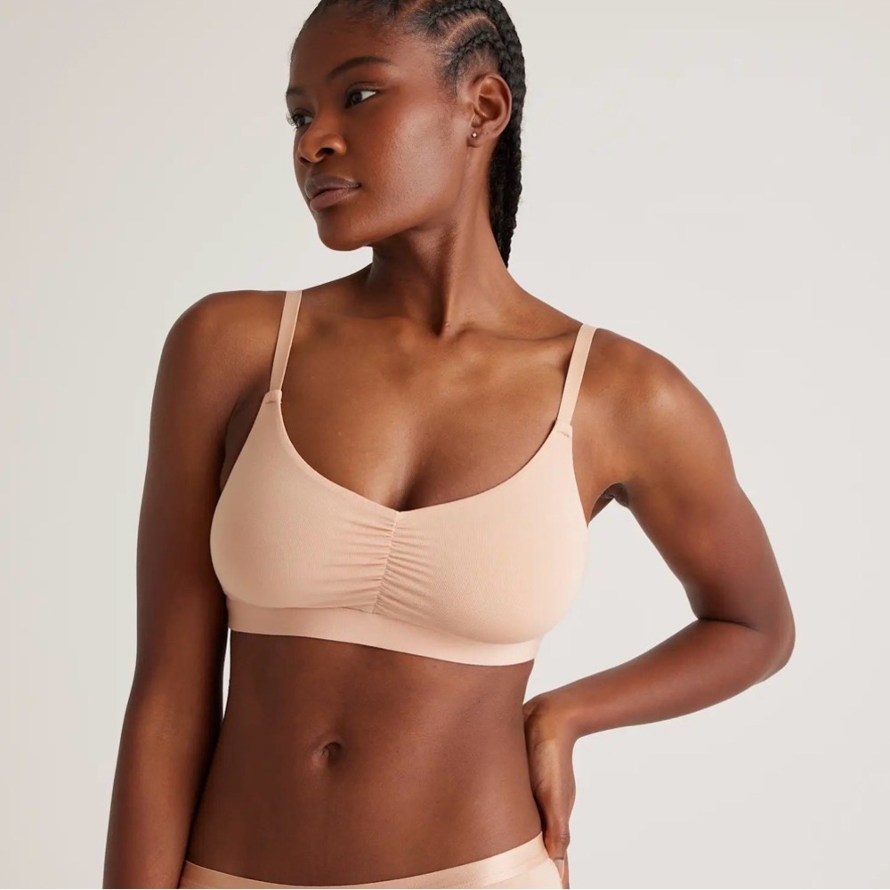 Quince Bralette Micromodal Ruched 2-pack